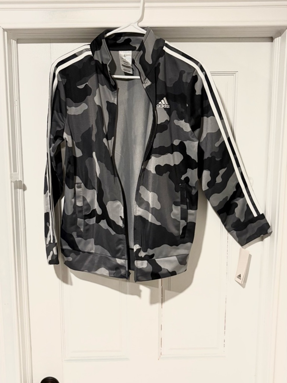 Adidas Women's Camo track jacket/ zip up  - Black and Gray